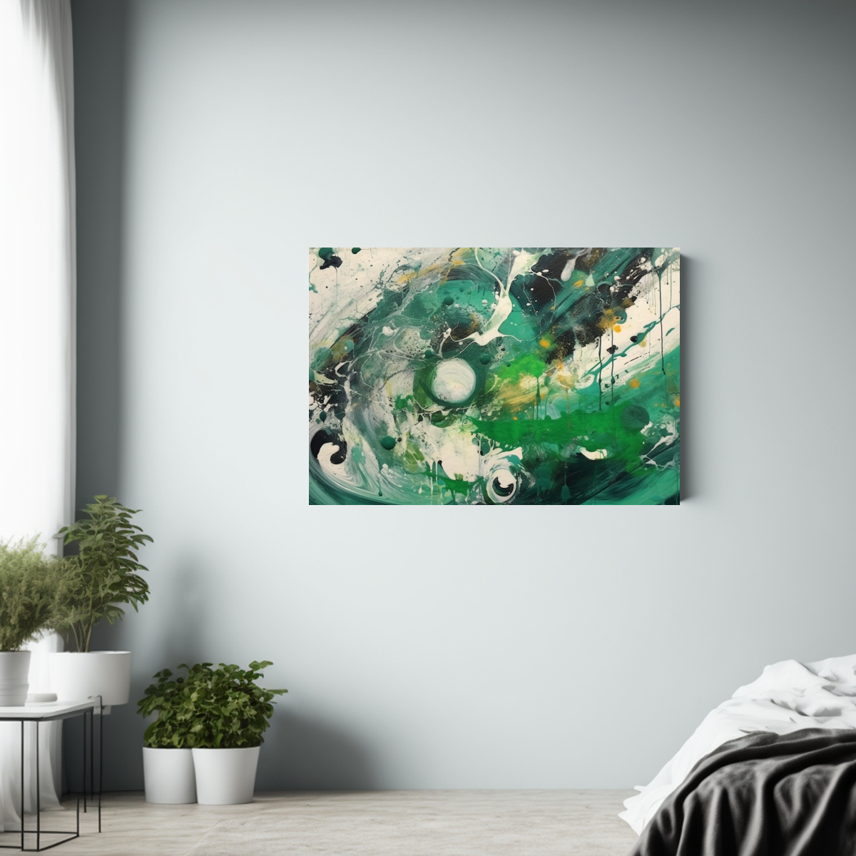 dibujo-en-bastidor-abstracto-verde-y-gris-en-papel-1