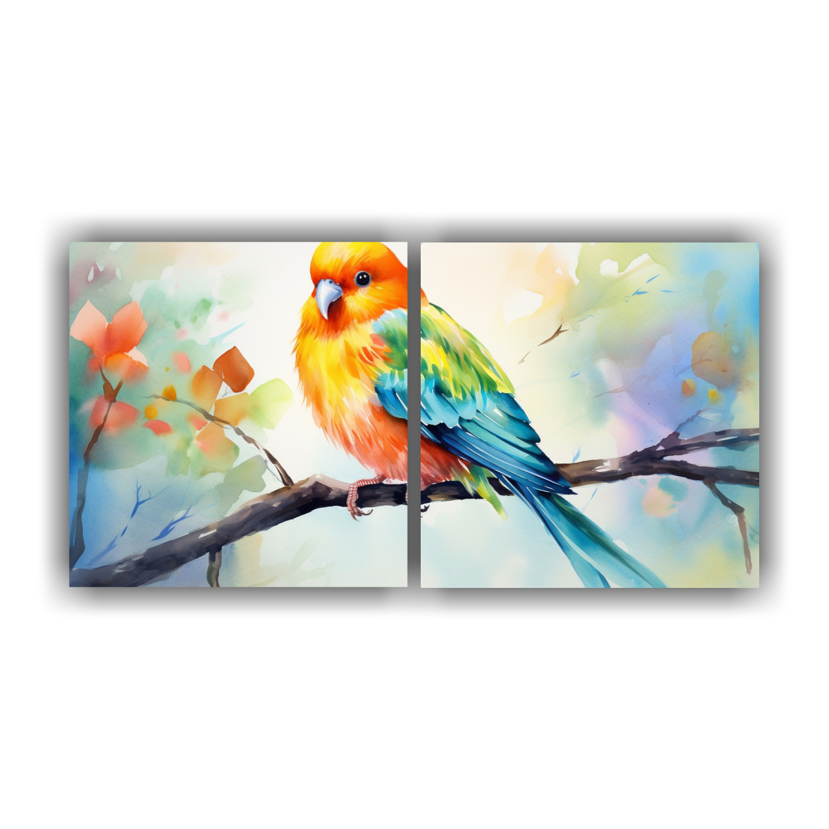 dibujo-en-bastidor-de-madera-estilo-acuarelas-lovebirds-coloreadas