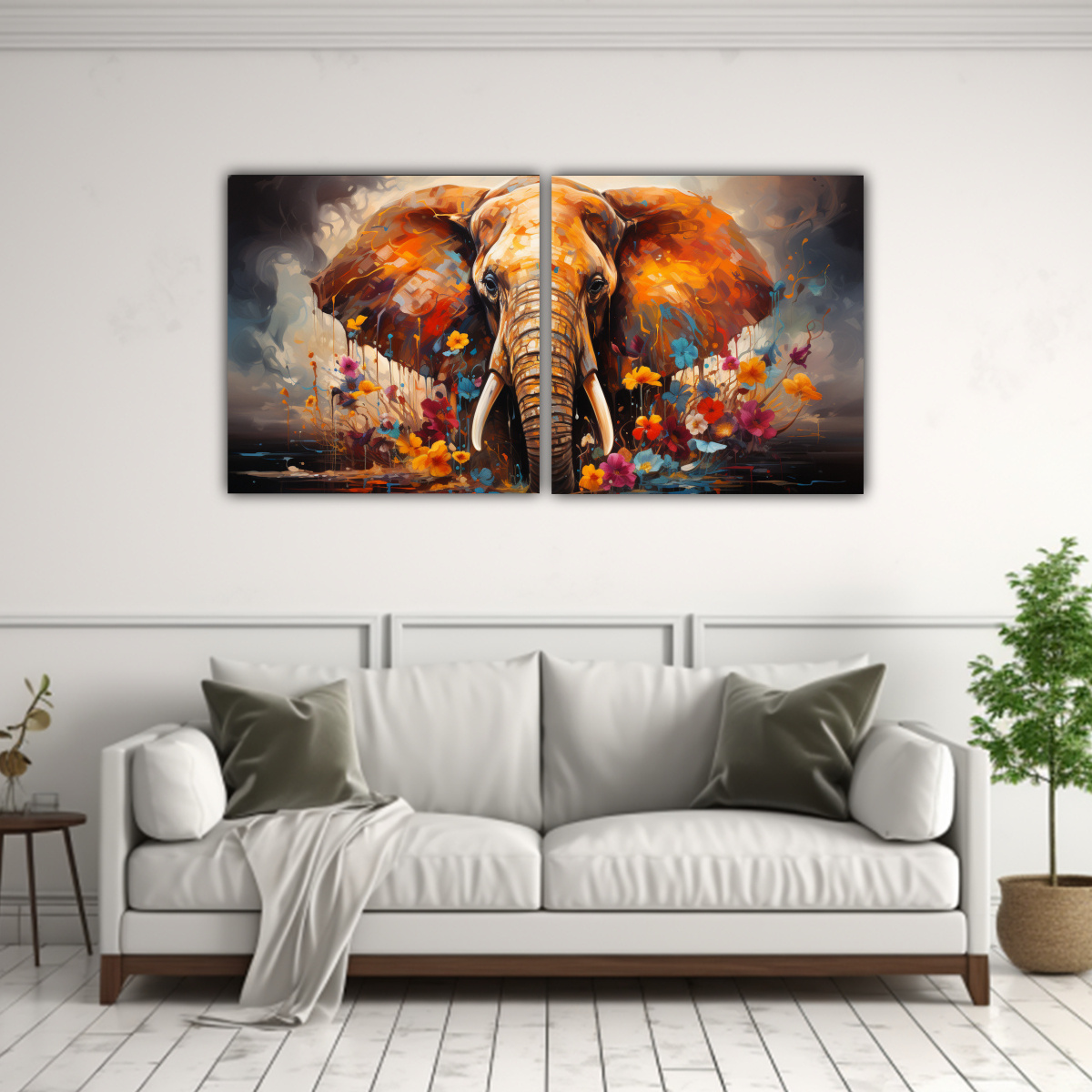 elefante-pintura-estilo-leo-estilo-colorido-figuras-en-dos-lienzos-1