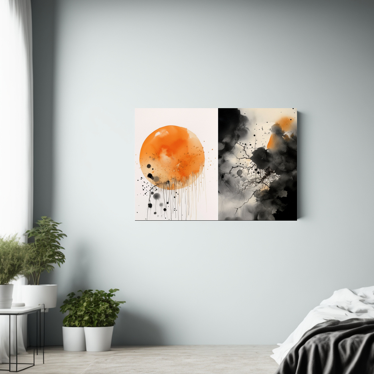 fondos-acuarela-naranja-y-negro-para-decoraci-n-en-sala-1