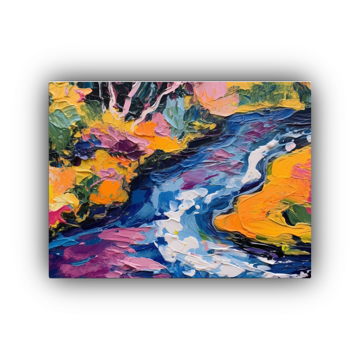 formaci-n-en-arte-moderno-pintura-al-leo-de-escena-fluvial-al-estilo-de-montana