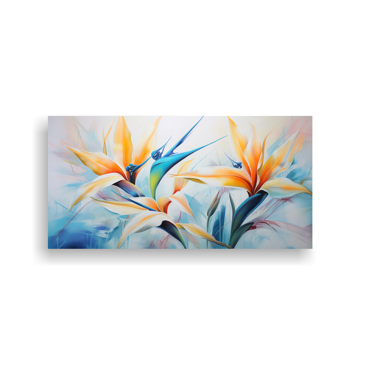 lienzo-de-tela-colores-vibrantes-aves-del-para-so-en-blanco-y-turquesa