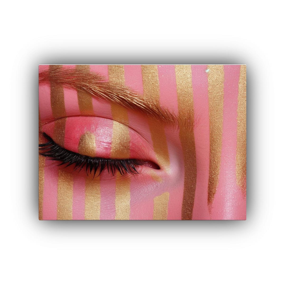 lienzo-de-tela-impreso-decoraci-n-para-el-hogar-en-rosa-con-rayas-doradas-y-brillo