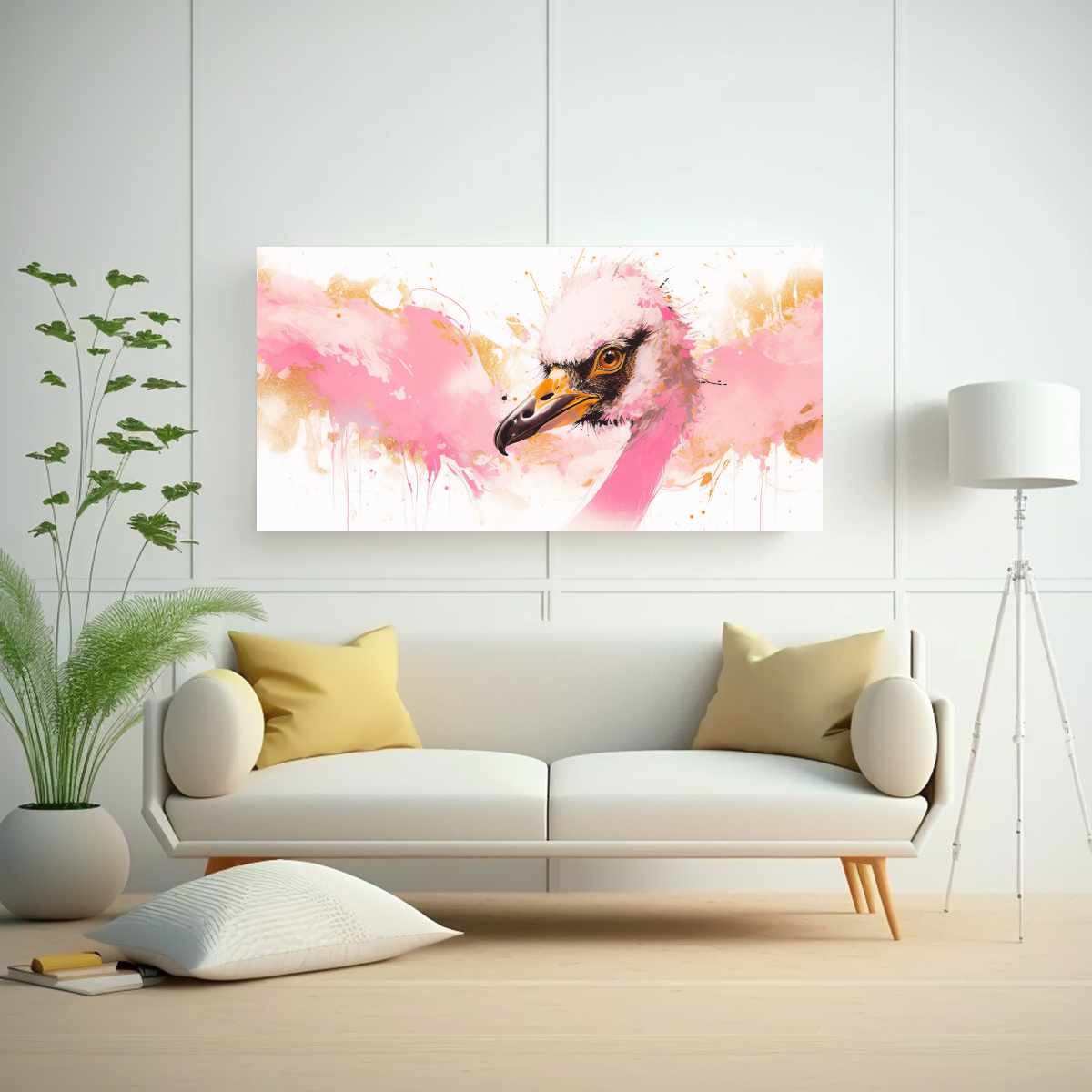 lienzo-dibujo-fant-stico-avestruz-en-oro-y-rosa-arte-pop-neo-en-la-s-1