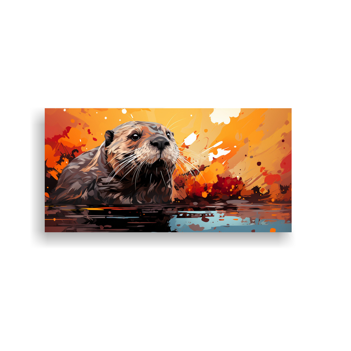 lienzo-fotograf-a-expresiva-castor-en-colores-rub-y-aureate-neo-pop-art