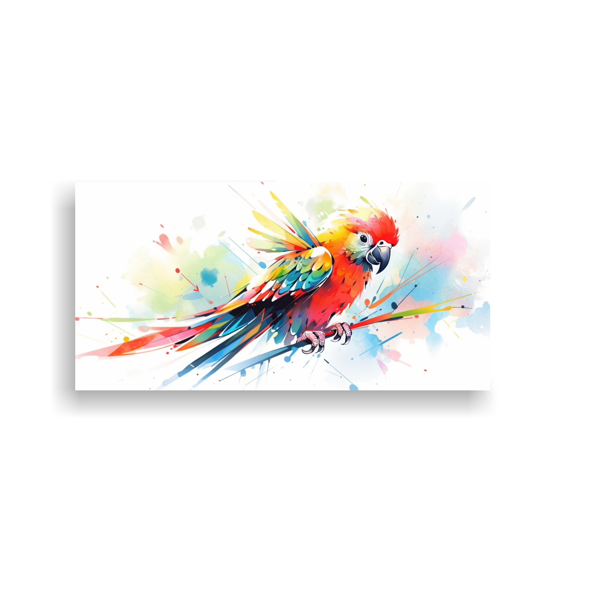 lienzo-moderno-de-un-loro-en-colores-vibrantes-y-acuarelas-neo-pop-art