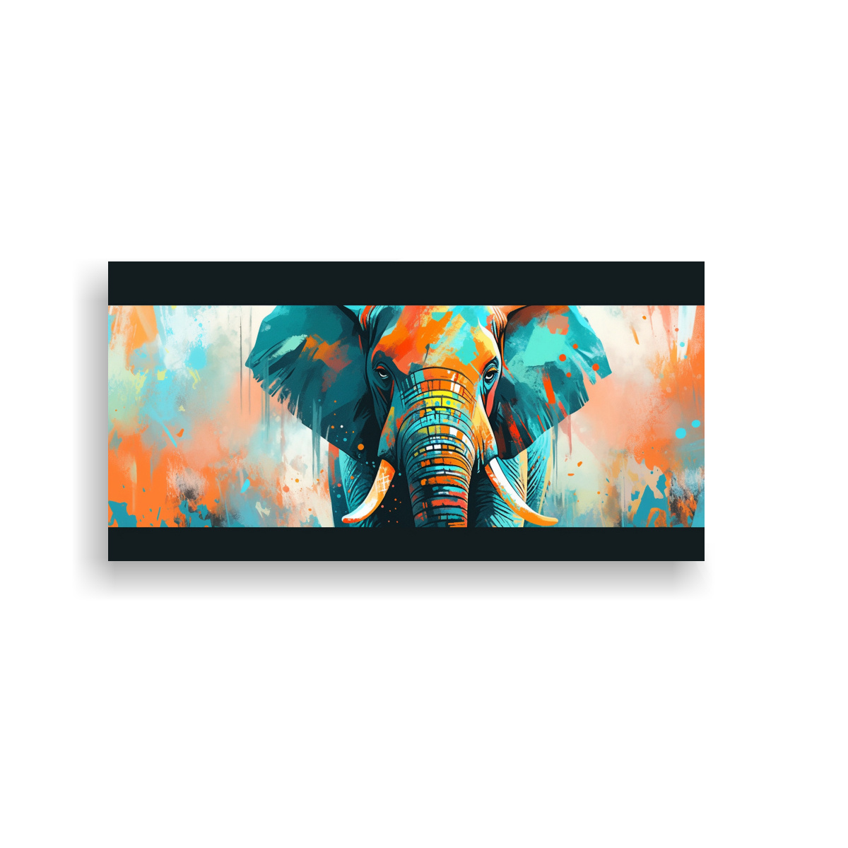 lienzo-moderno-elefante-en-colores-turquesa-y-naranja-arte-pop-neo