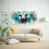 lienzo-tela-creativo-con-toros-blancos-y-turquesa-en-arte-neo-pop-1-1