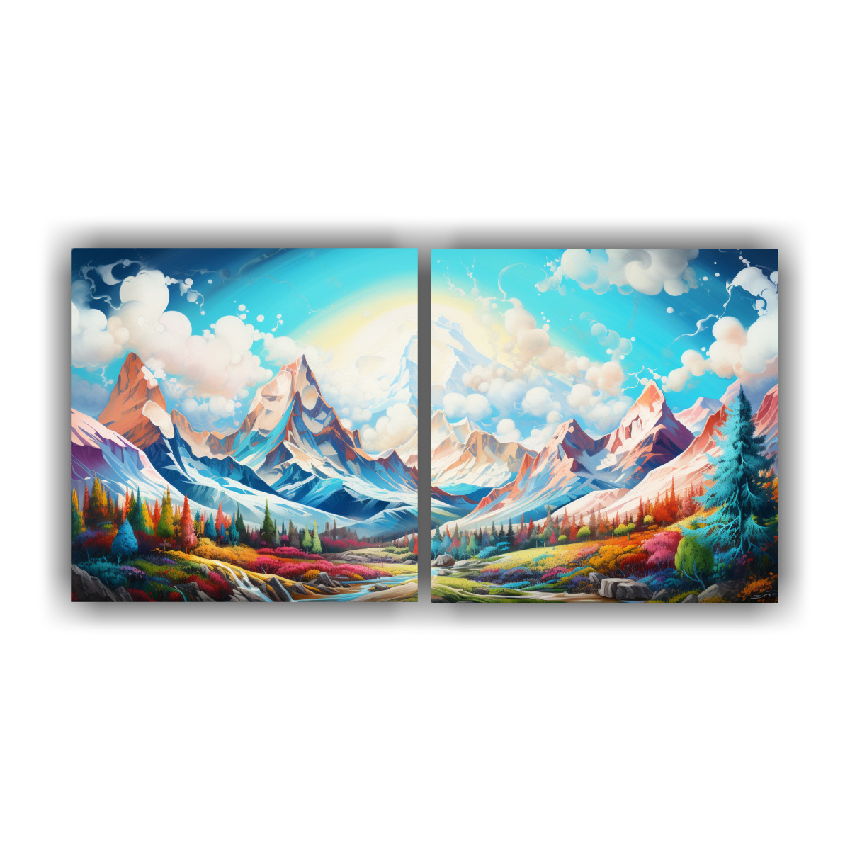 lienzo-vanguardia-simplicidad-monta-as-nevadas-con-arco-ris-y-colores-turquesa