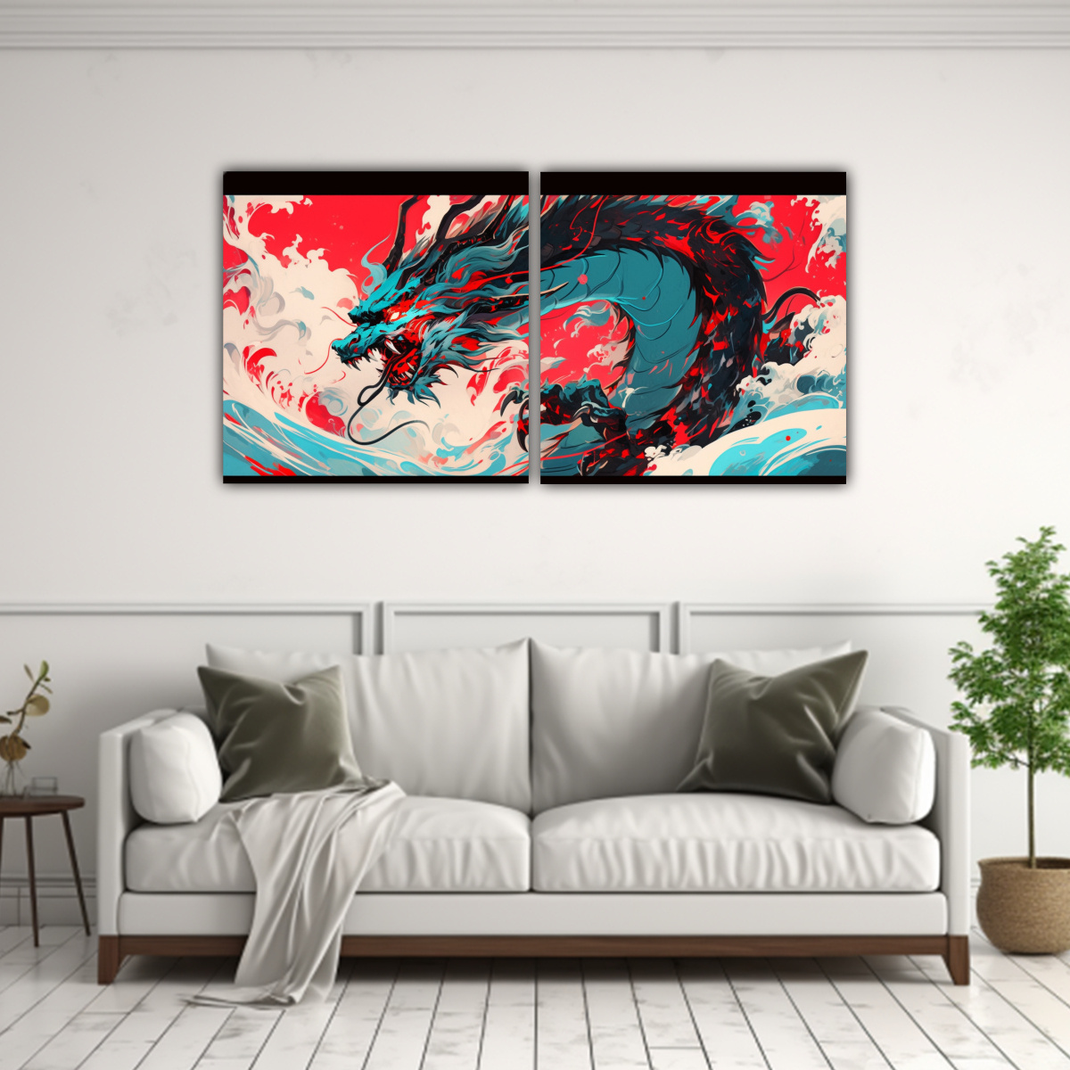 lienzos-de-tela-con-drag-n-en-rojo-y-turquesa-para-una-decoraci-n-nica-1-1
