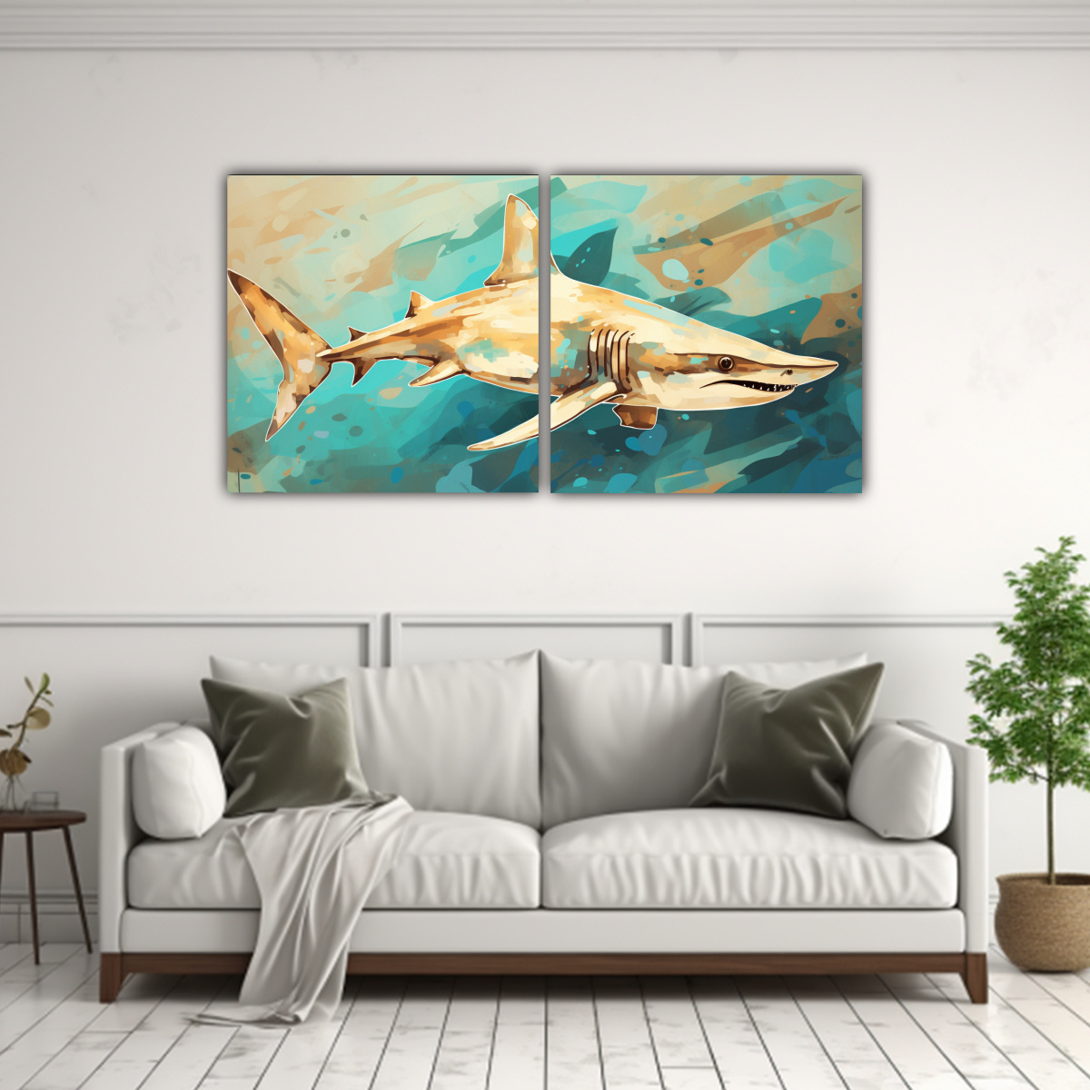 lienzos-inspiraci-n-m-gica-tibur-n-martillo-en-tonos-turquesa-y-beige-1