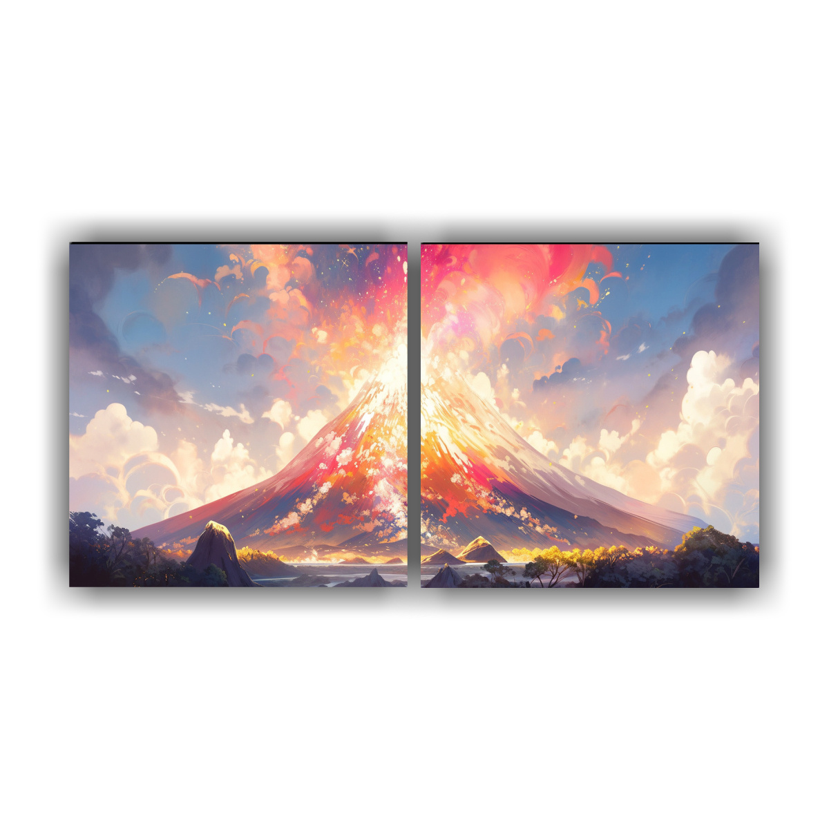 lienzos-modernos-abstractos-volc-n-con-arco-ris-y-colores-acuarela