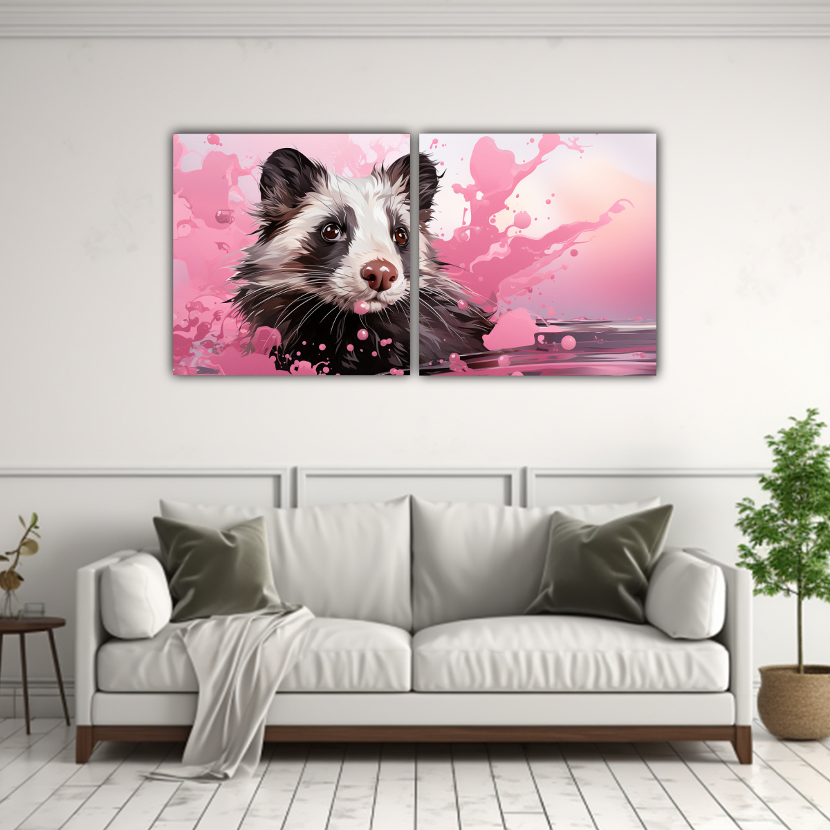 lienzos-modernos-de-skunk-en-tonos-apagados-y-rosa-beb-neo-pop-art-1