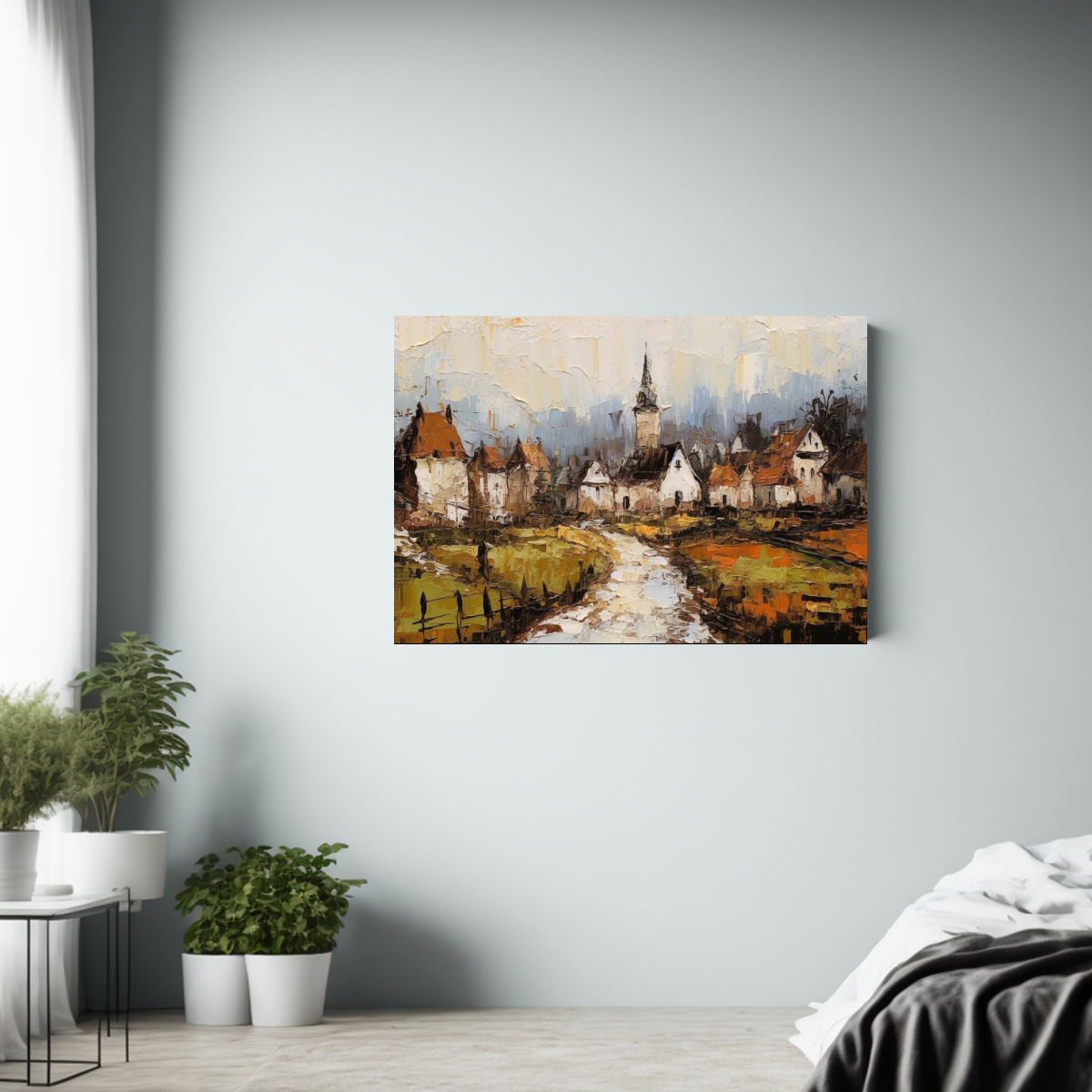 pintura-abstracta-al-leo-de-una-aldea-pobre-en-alemania-1