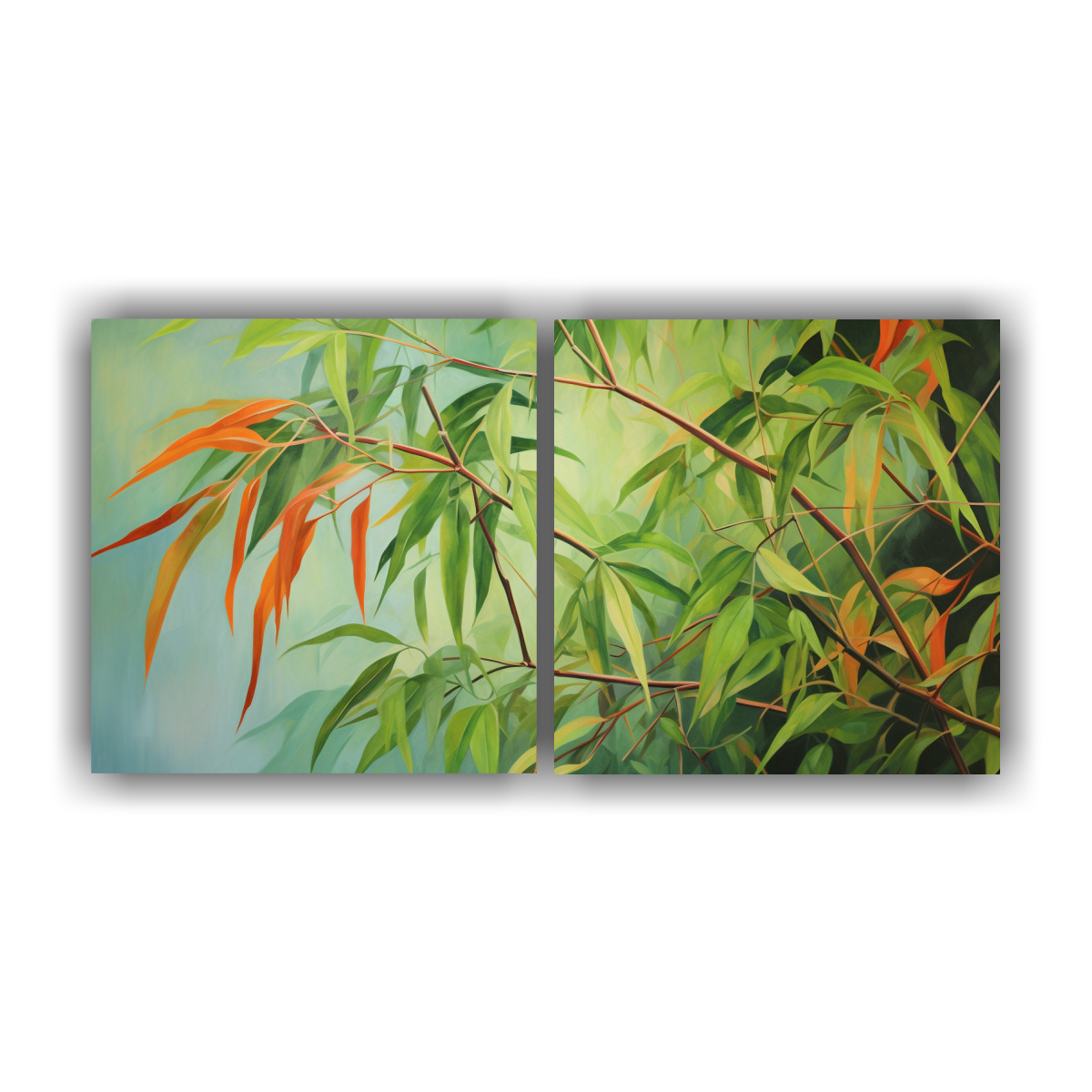 pintura-abstracta-de-hojas-de-bamb-en-tela-canvas