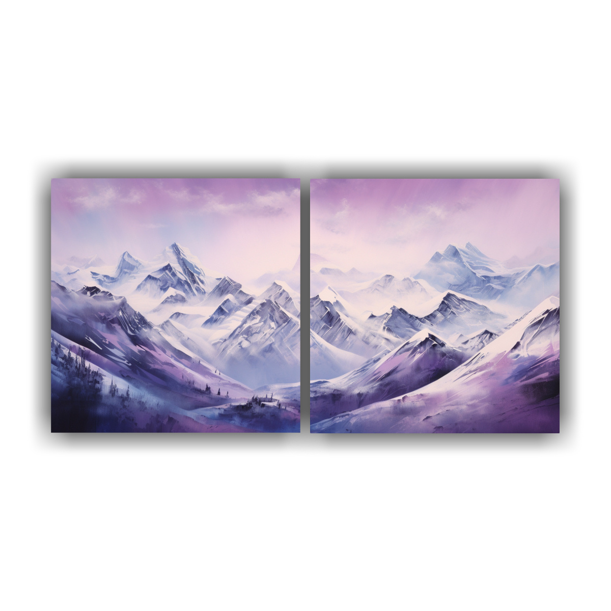 pintura-abstracta-de-monta-as-nevadas-con-colores-morados-2