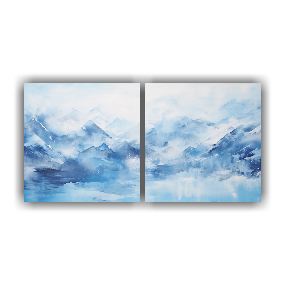 pintura-abstracta-de-monta-as-nevadas-en-tonos-azules-en-bastidor-de-madera