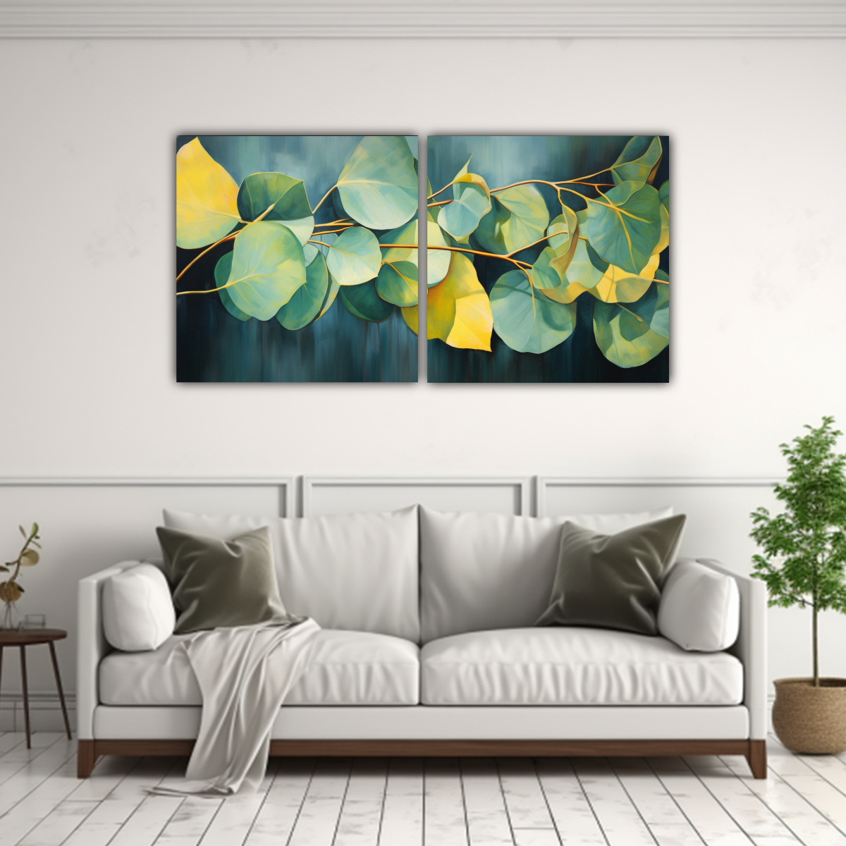 pintura-abstracta-en-estilo-leo-de-hojas-de-eucalipto-sobre-dos-telas-1