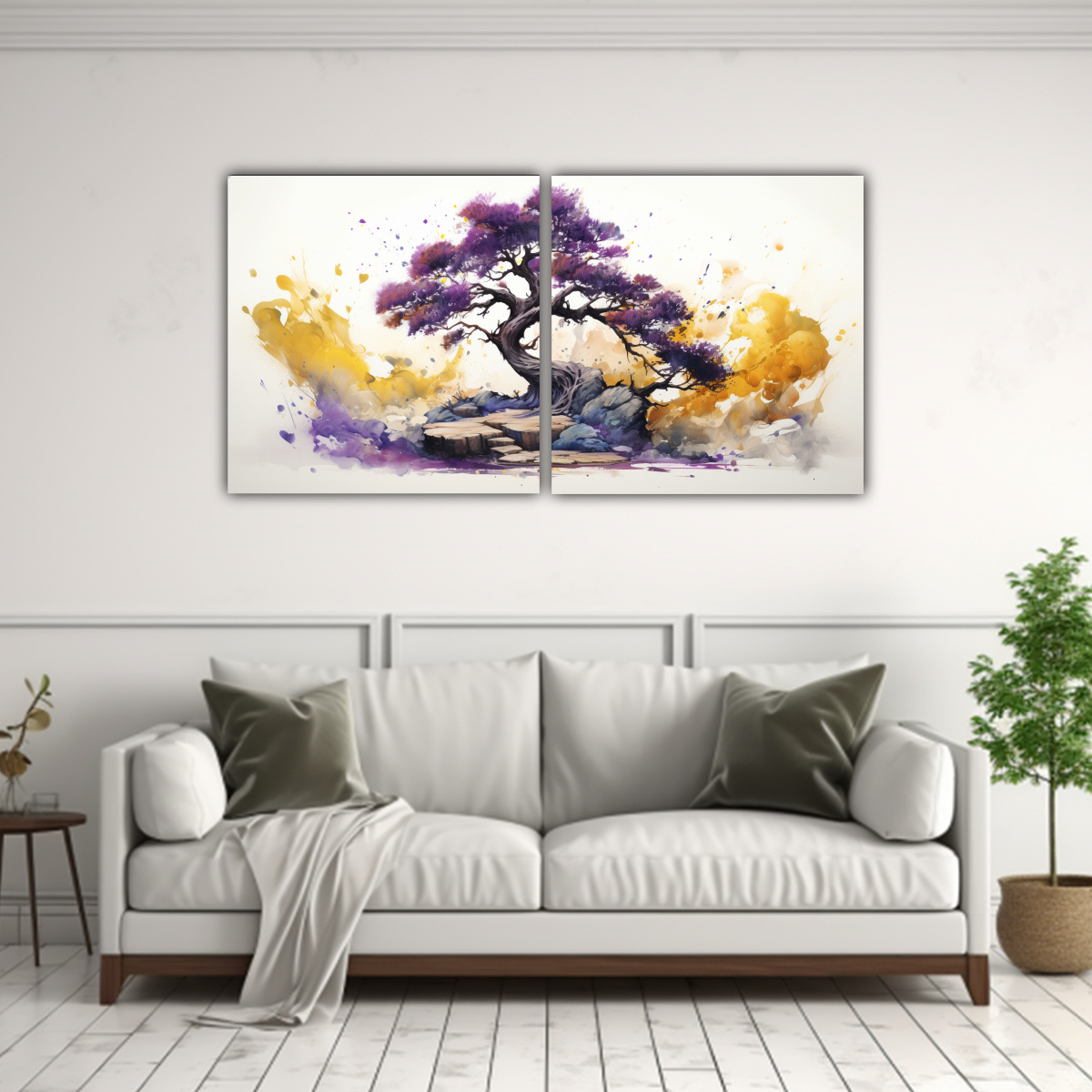 pintura-abstracta-en-tonos-morado-y-dorado-sobre-bastidor-de-madera-1