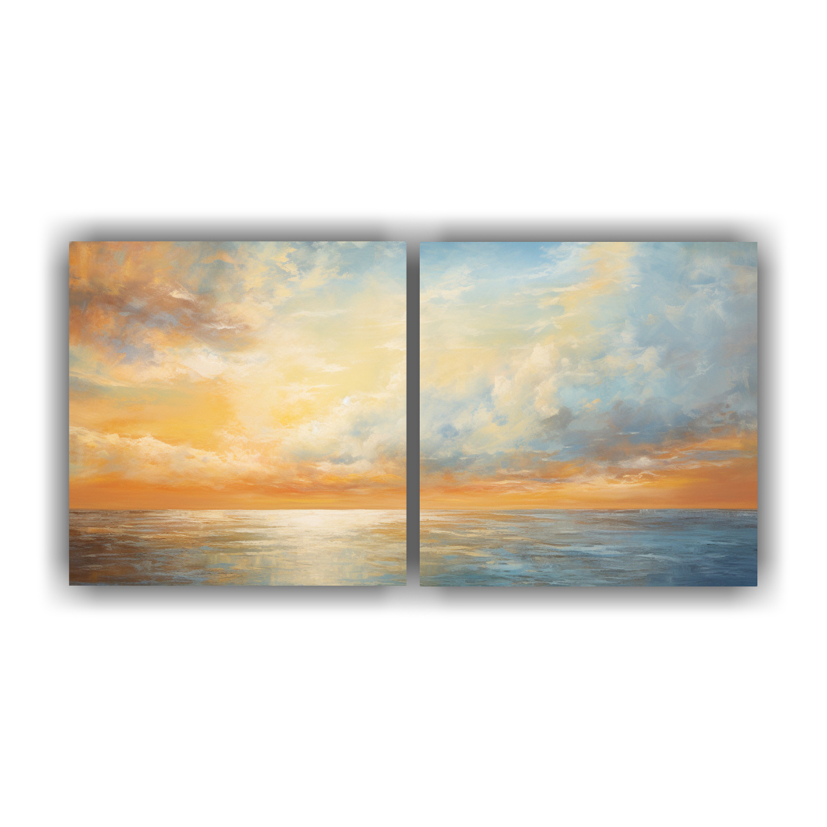 pintura-abstracta-equilibrio-mar-y-cielo-con-colores-naranjas