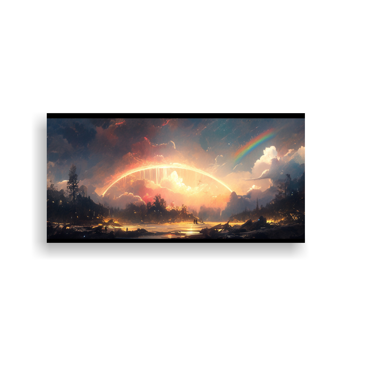 pintura-abstracta-luminosa-con-arco-ris-y-negro