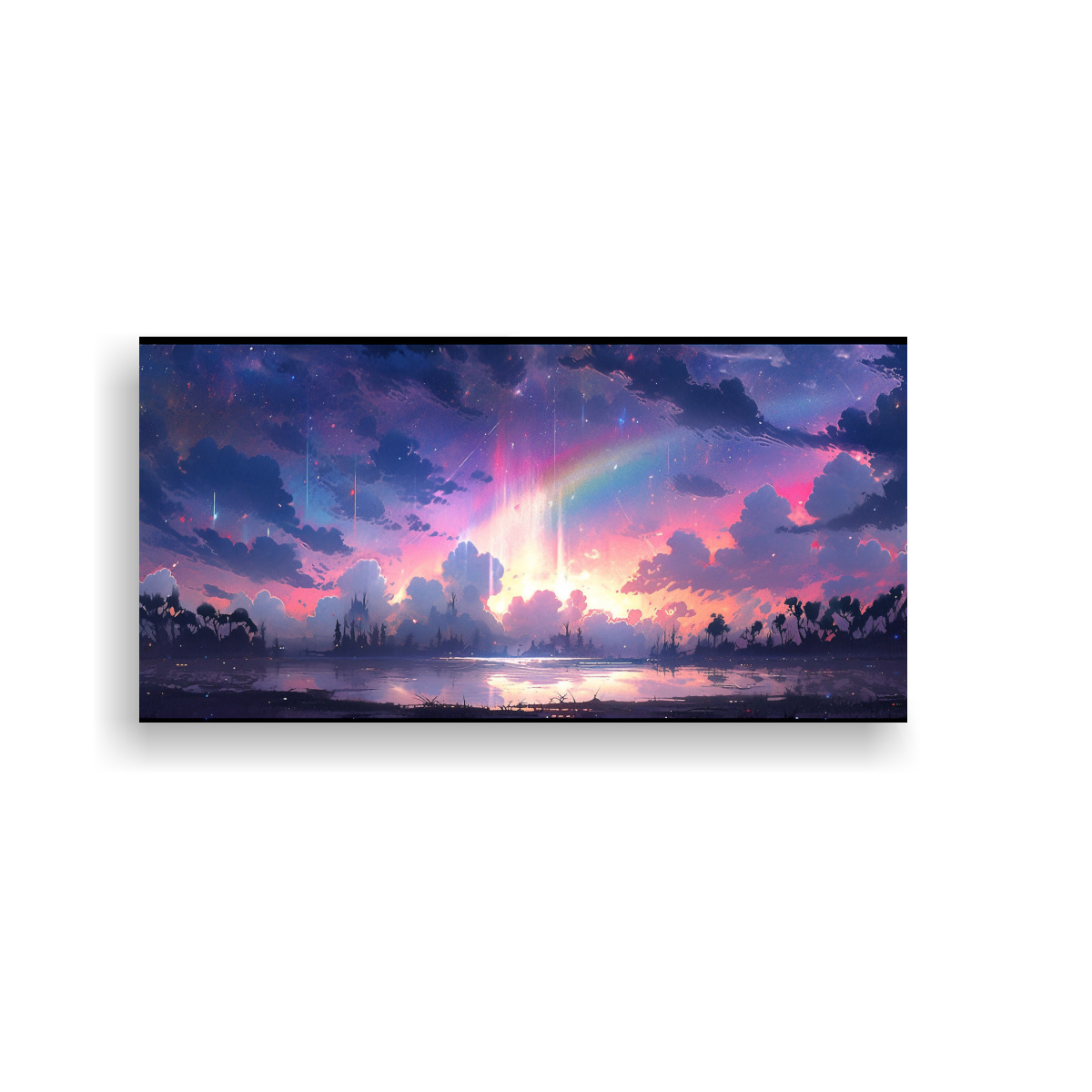 pintura-abstracta-urbana-de-lienzo-con-cielo-nocturno-y-arco-ris-en-colores-p-rpura-