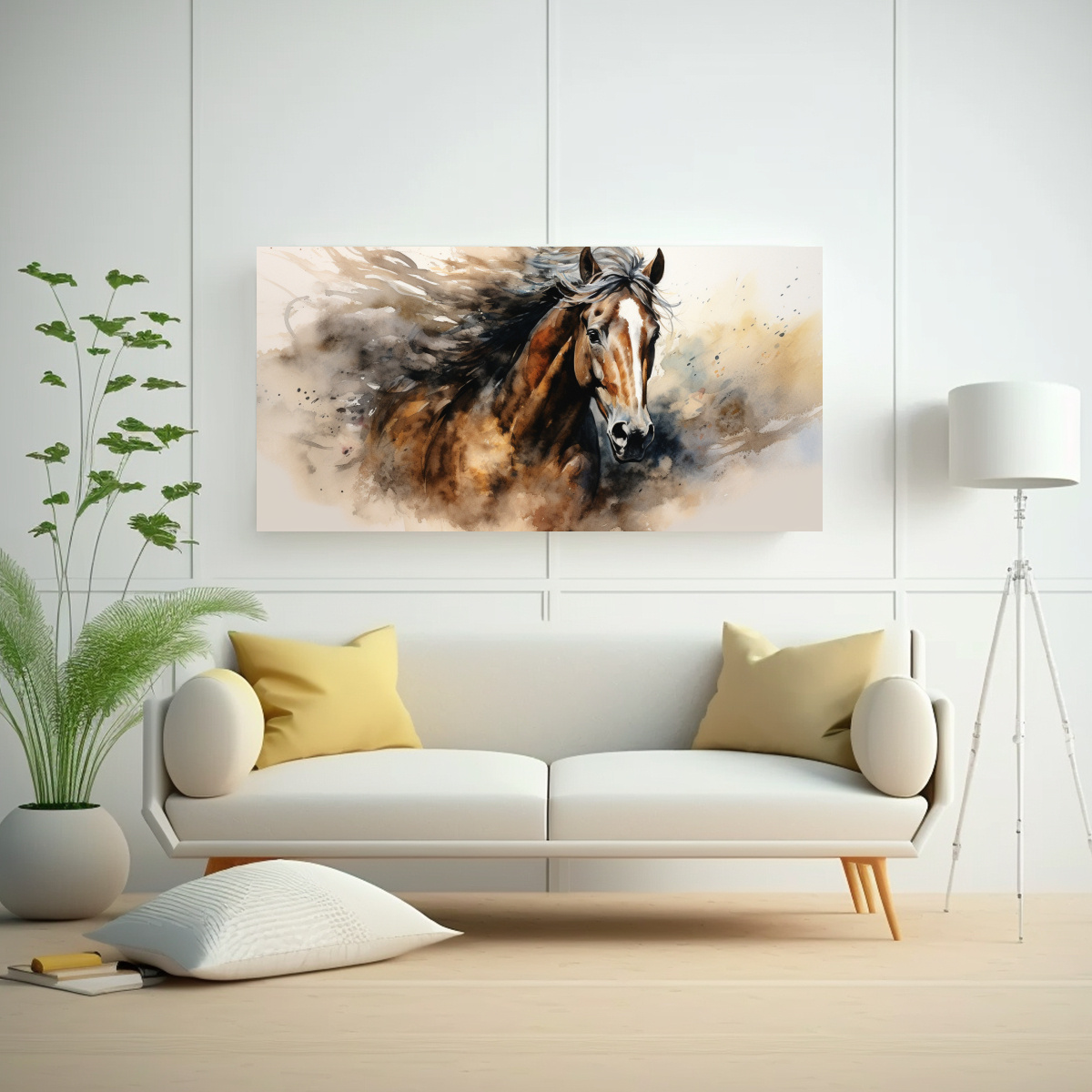 pintura-acuarela-caballo-andaluz-tela-canvas-expresividad-y-color-vibrante-1