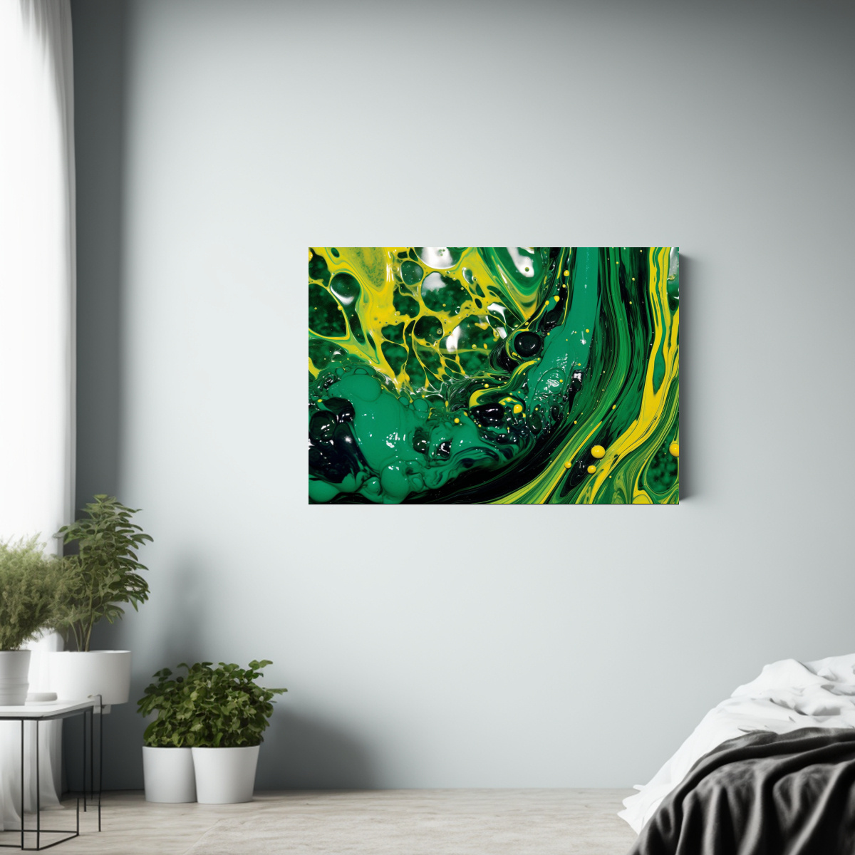 pintura-acuarela-verde-que-fluye-en-decoraci-n-para-sala-1