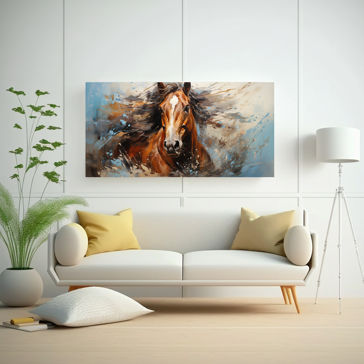 pintura-al-estilo-leo-colorida-de-estilo-de-caballo-en-lienzo-21x7-calma-1-1
