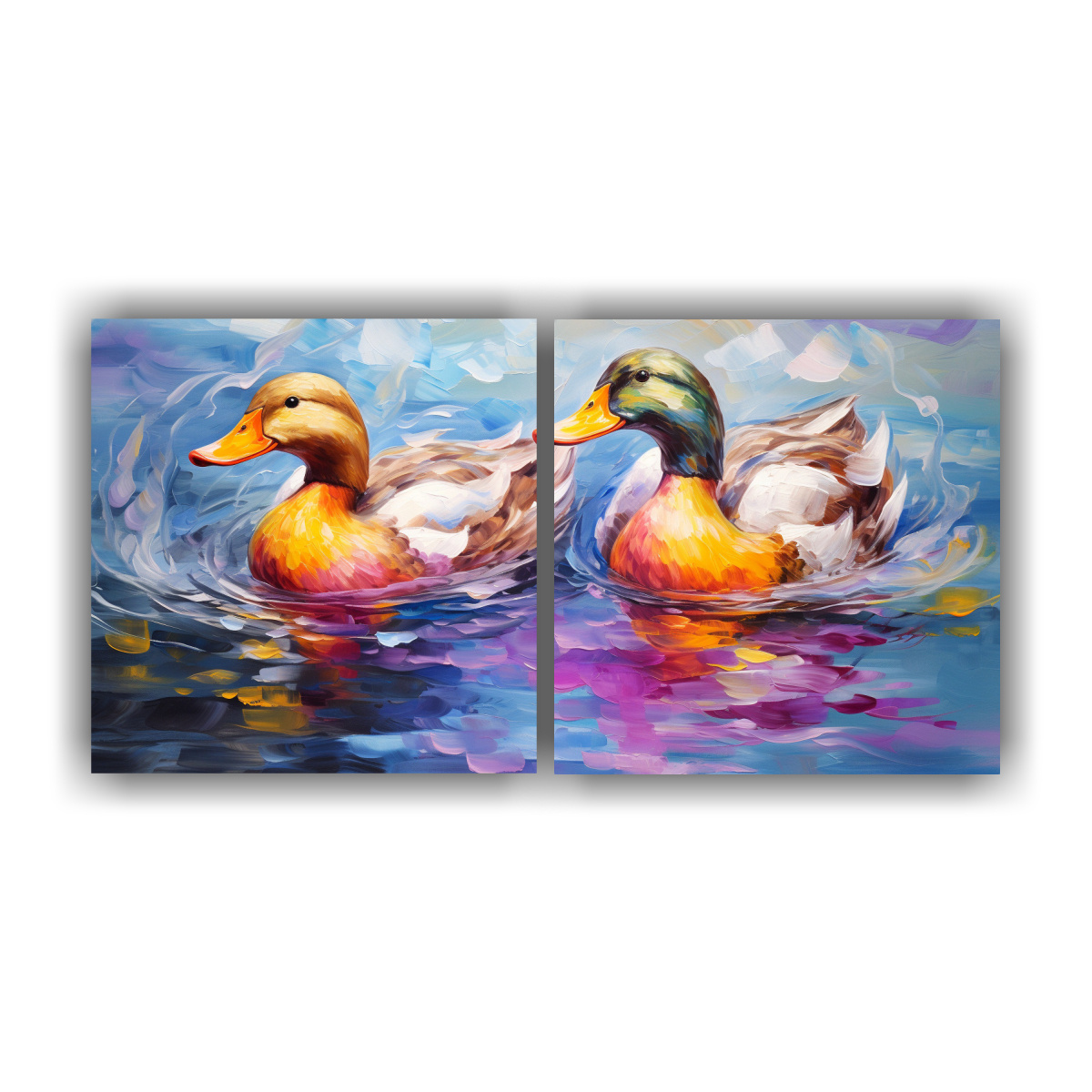 pintura-al-estilo-leo-de-patos-en-movimiento-en-lienzo-escena-colorida-