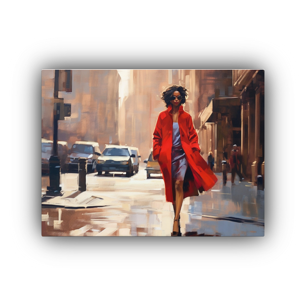 pintura-al-leo-de-mujer-africana-con-vestido-rojo-