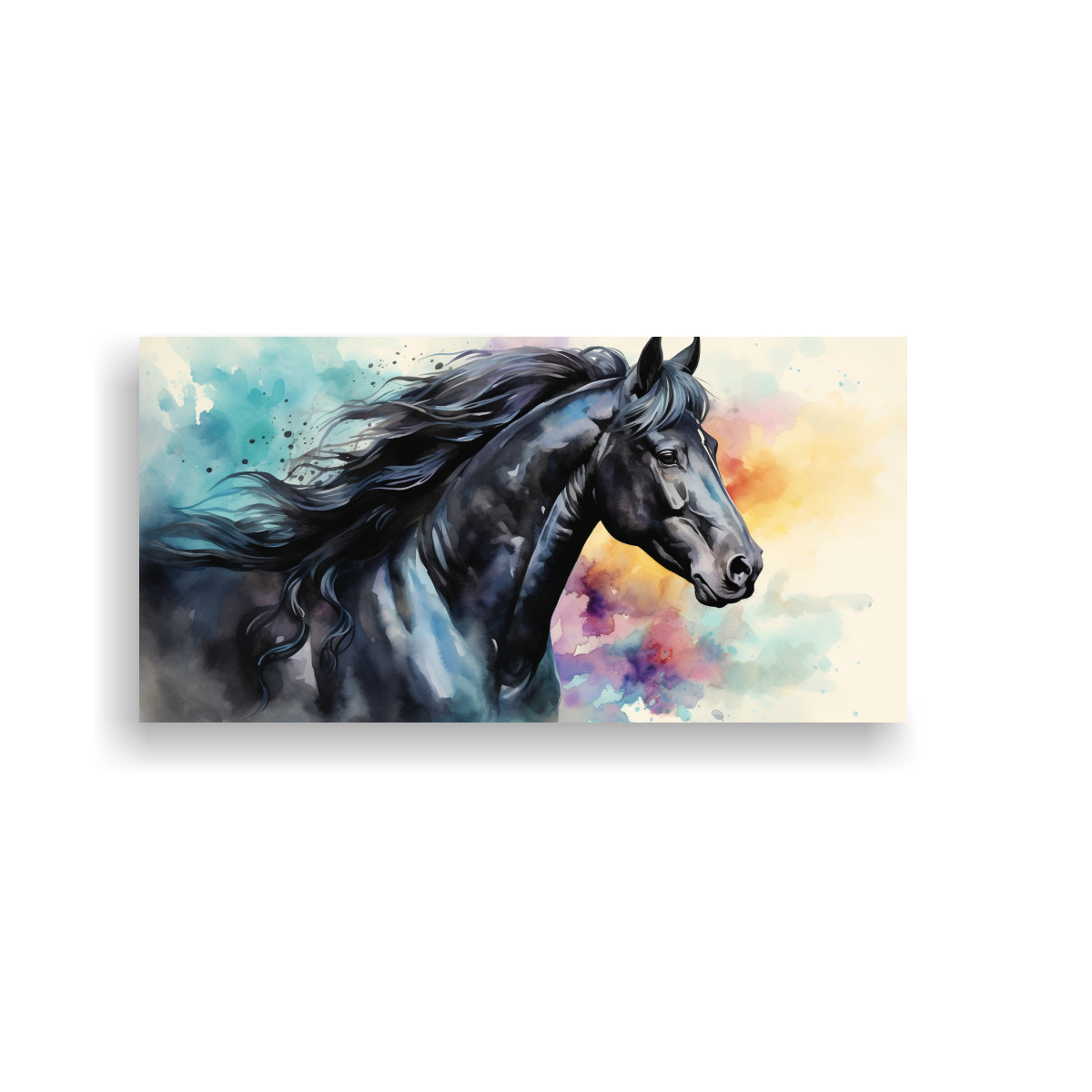 pintura-creativa-de-un-caballo-fris-n-en-acuarelas-coloridas-composici-n-cl-sica-