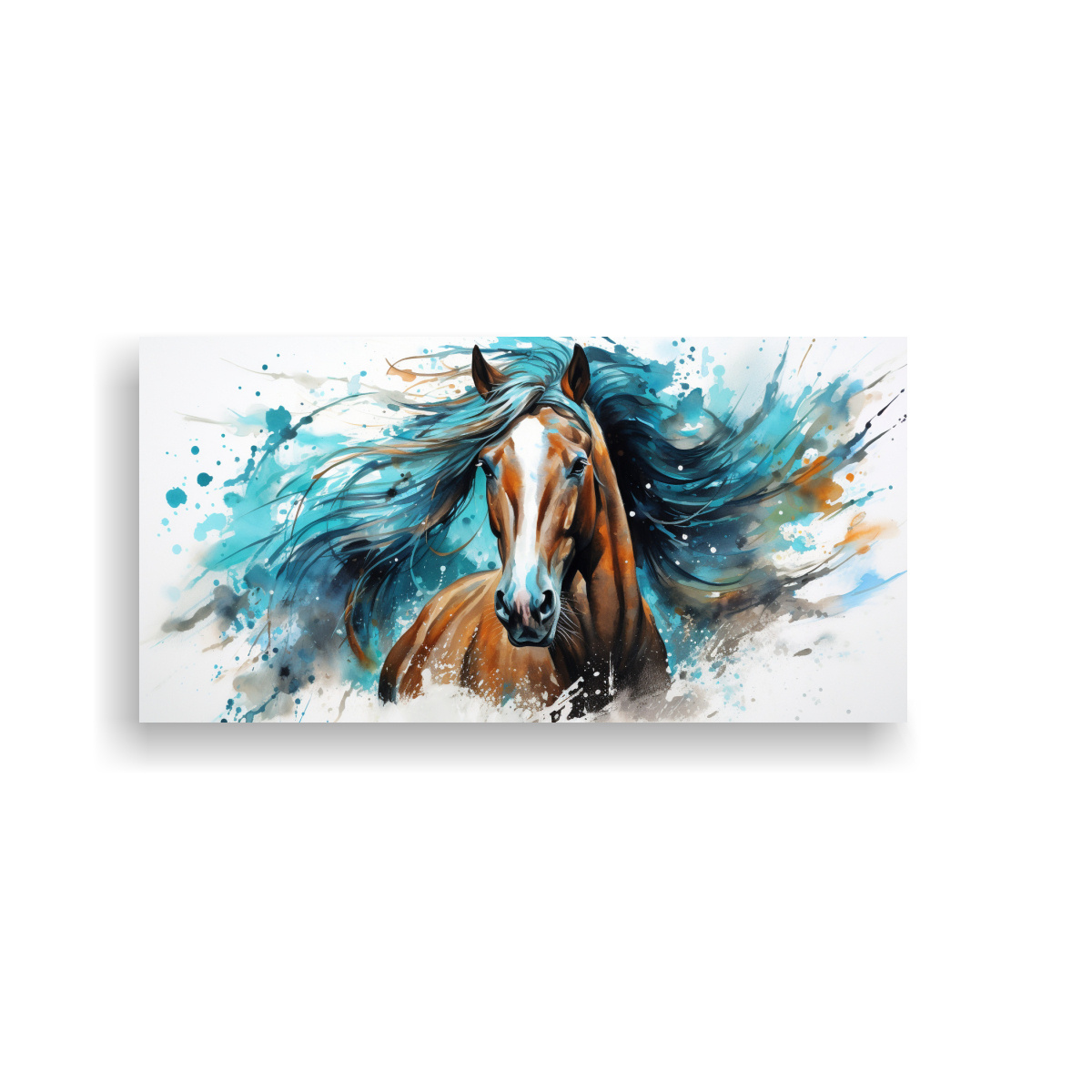pintura-de-clydesdale-horse-en-acuarelas-y-colores-turquesa
