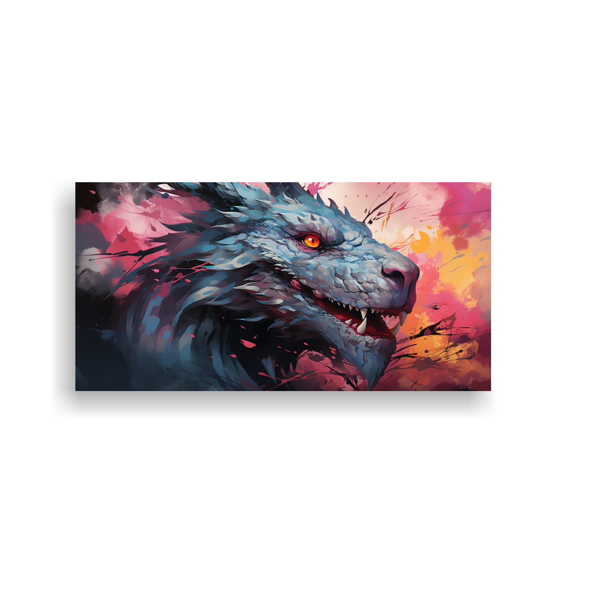 Cuadro De Dragón En Tonos Pastel Y Rosa - DecoCuadros