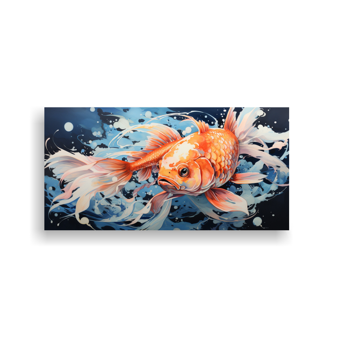 pintura-de-pared-koi-fish-en-colores-lechoso-y-pavoreal-neo-pop-art