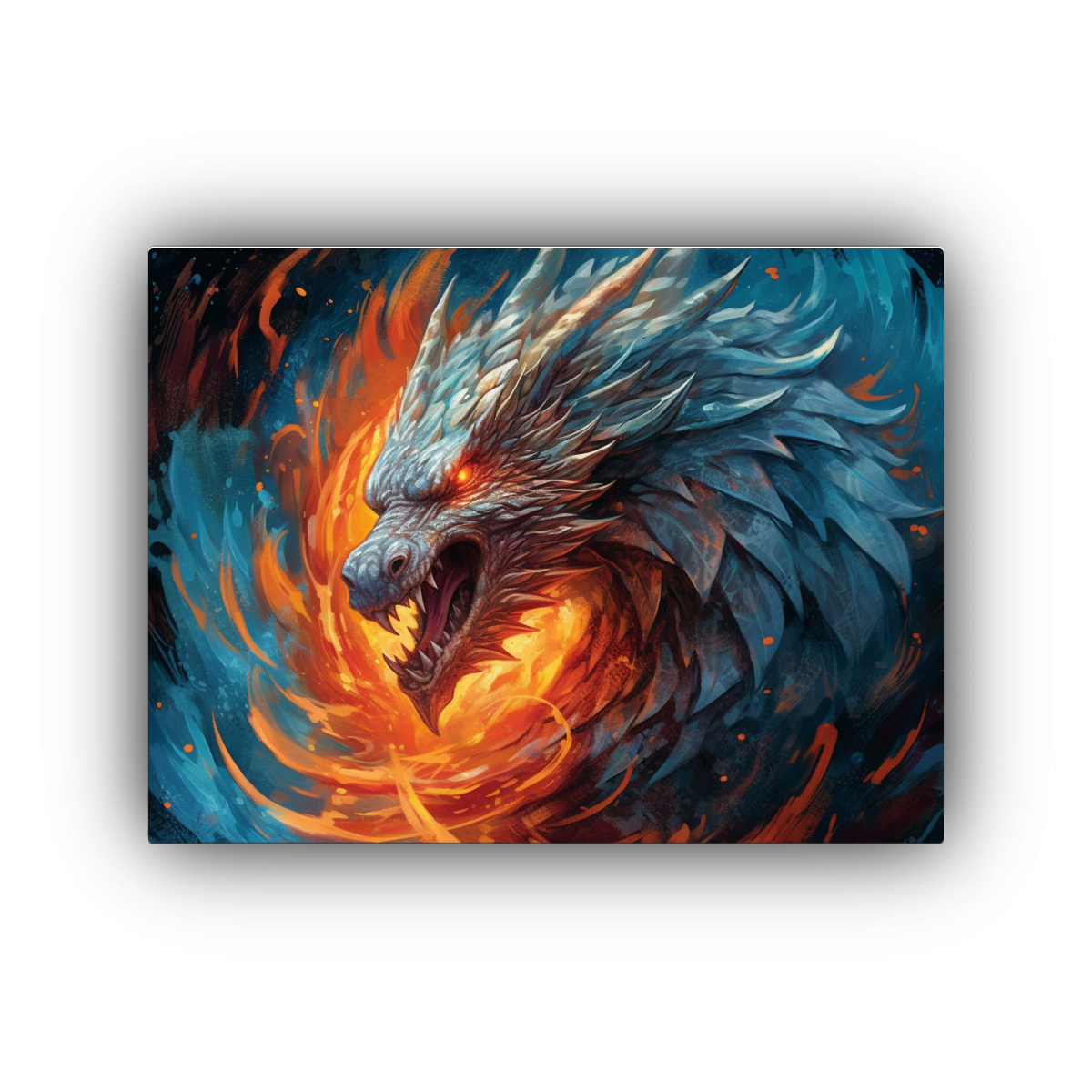 pintura-decorativa-cuadro-de-drag-n-de-hielo-lanzando-fuego