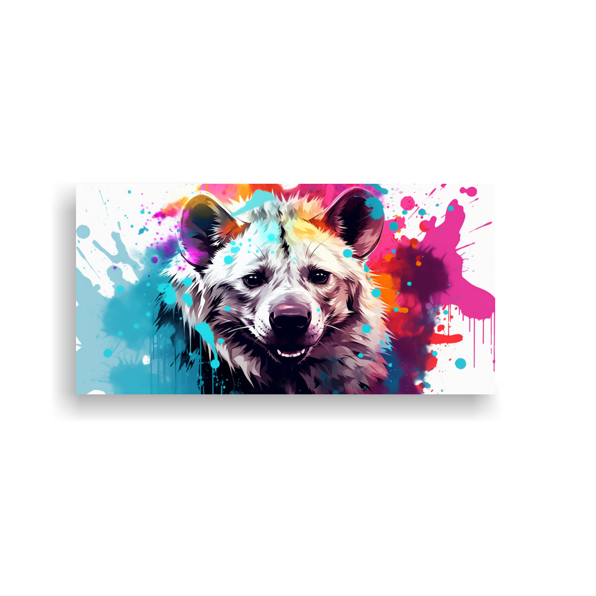 pintura-decorativa-de-hiena-en-colores-vibrantes-y-blanco-en-arte-pop-neo-