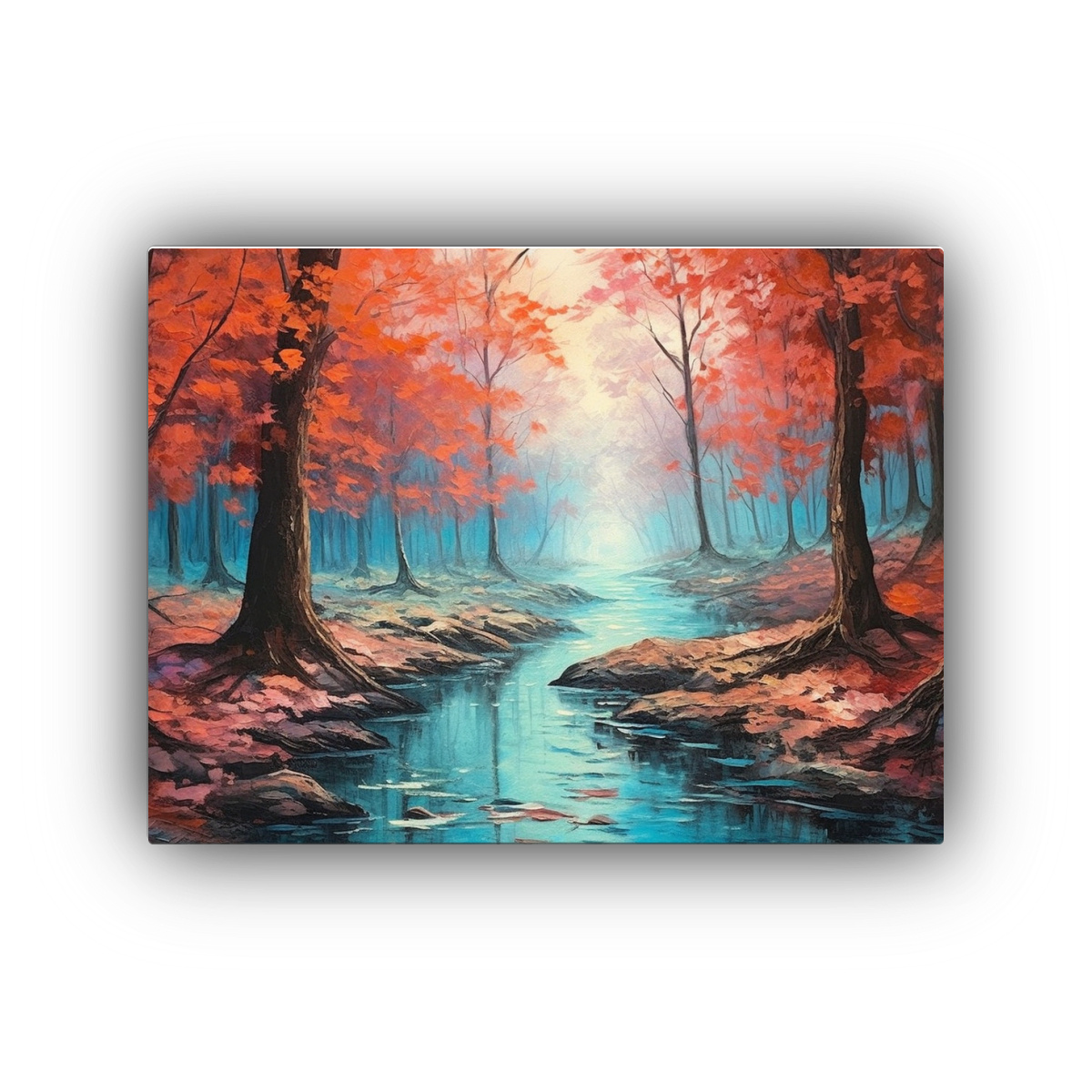 pintura-decorativa-de-r-o-con-hojas-ca-das-entre-rboles-