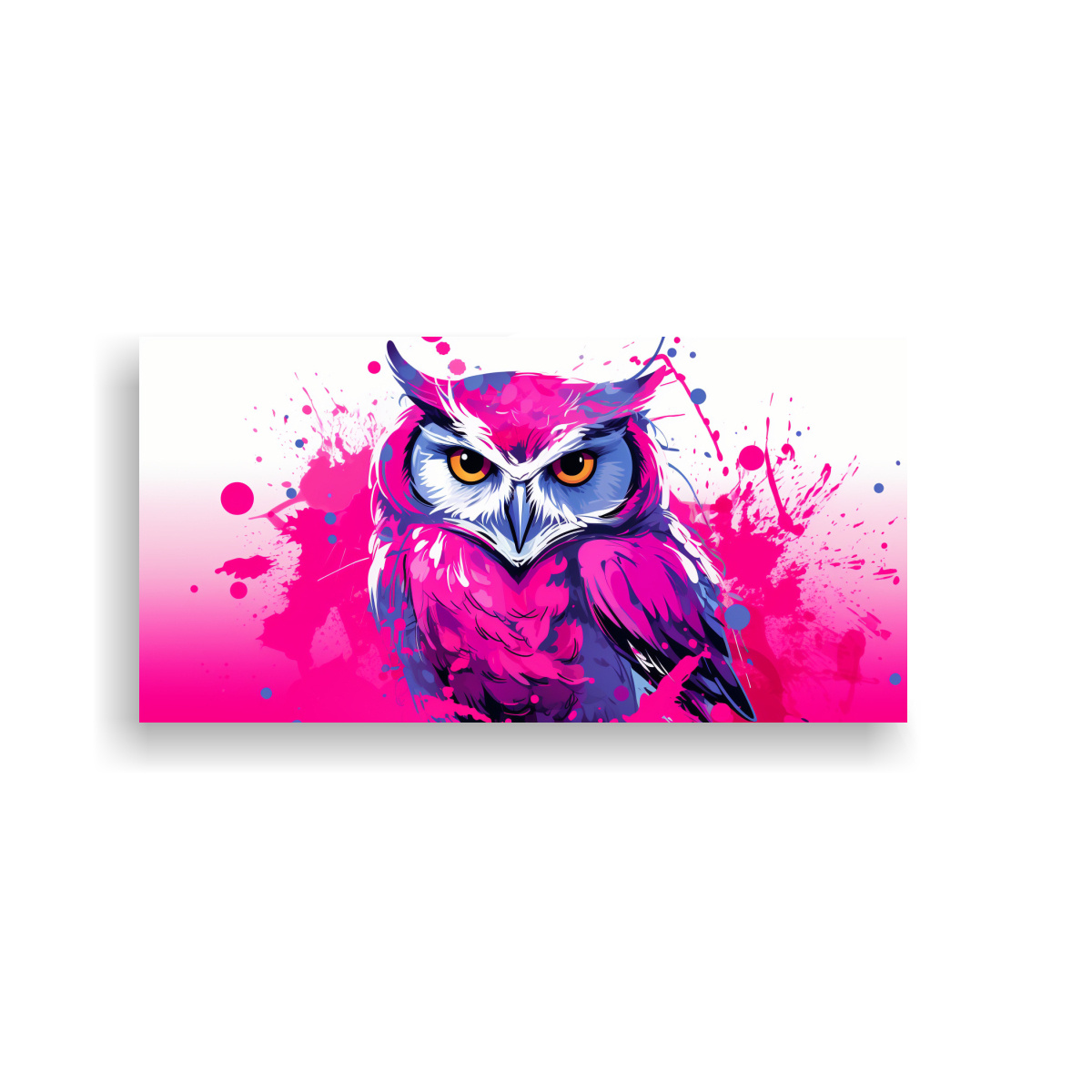 Pintura Decorativa Estilo Neo Pop De Búho En Colores Rosa