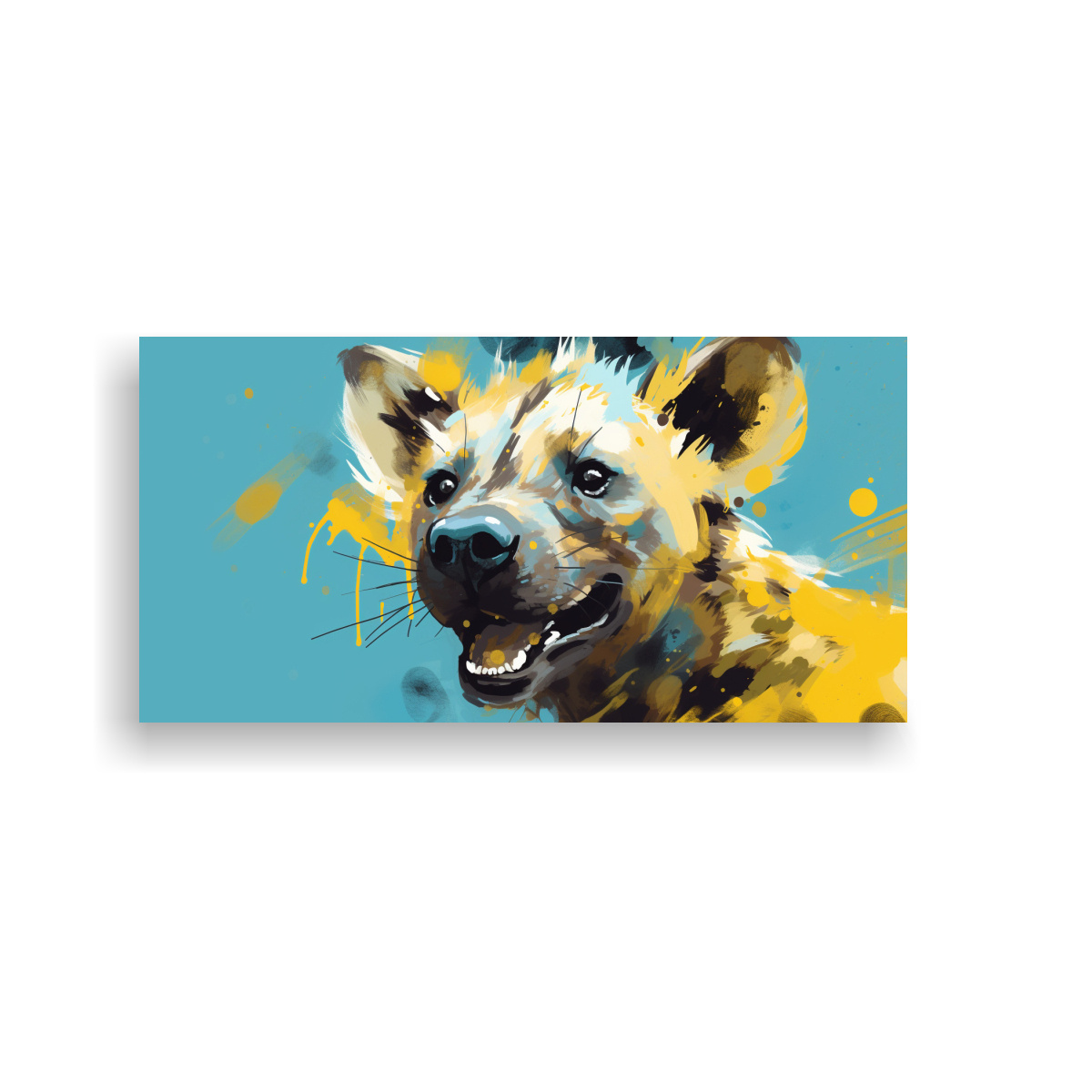 pintura-decorativa-hiena-en-tonos-pastel-y-amarillo-arte-pop-neo-