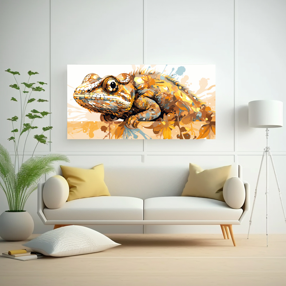 pintura-decorativa-original-de-camaleones-en-tonos-marr-n-y-dorado-neo-pop-art-1