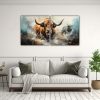pintura-en-acuarela-de-toros-en-estilo-espectacular-sobre-dos-telas-en-bastidor-1