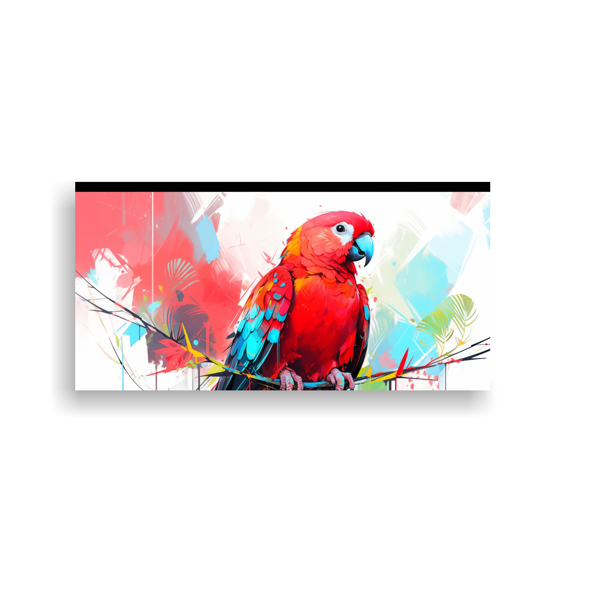 pintura-en-bastidor-amazona-roja-y-azul-en-arte-pop-neo-