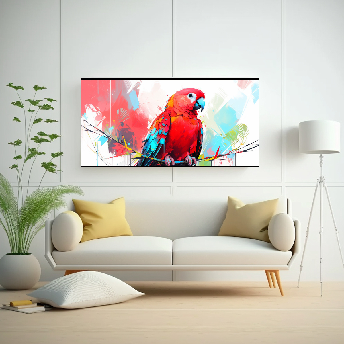 pintura-en-bastidor-amazona-roja-y-azul-en-arte-pop-neo-1-1