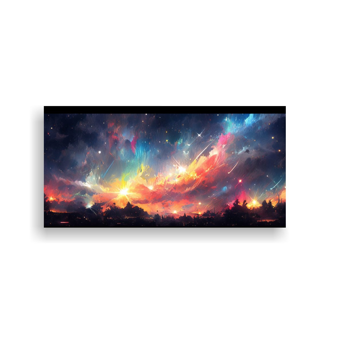 pintura-en-lienzo-colorida-noche-con-arco-ris-y-negro