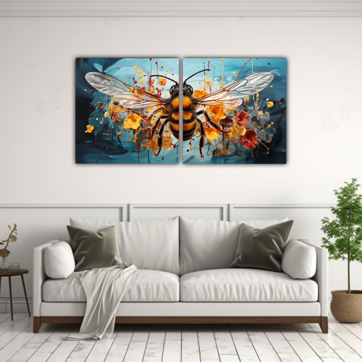 pintura-en-lienzo-de-abeja-en-colores-flamencos-neo-pop-arte-1