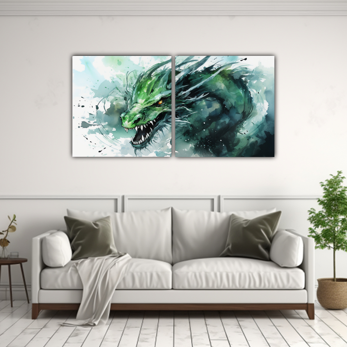 pintura-en-lienzo-hermoso-drag-n-en-acuarelas-y-verde-neonoir-1