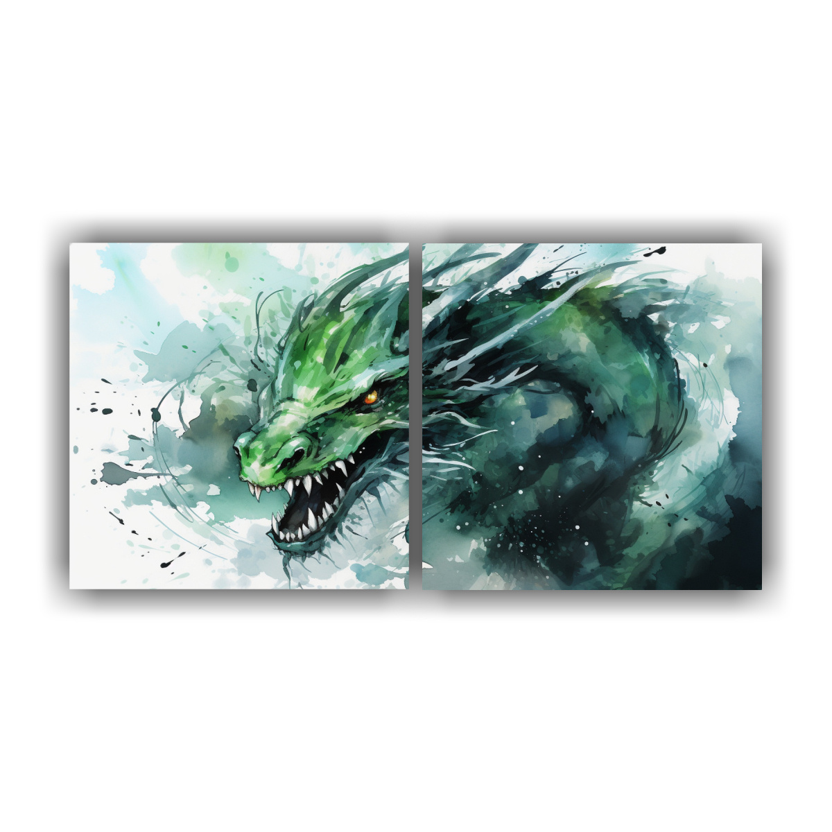 pintura-en-lienzo-hermoso-drag-n-en-acuarelas-y-verde-neonoir