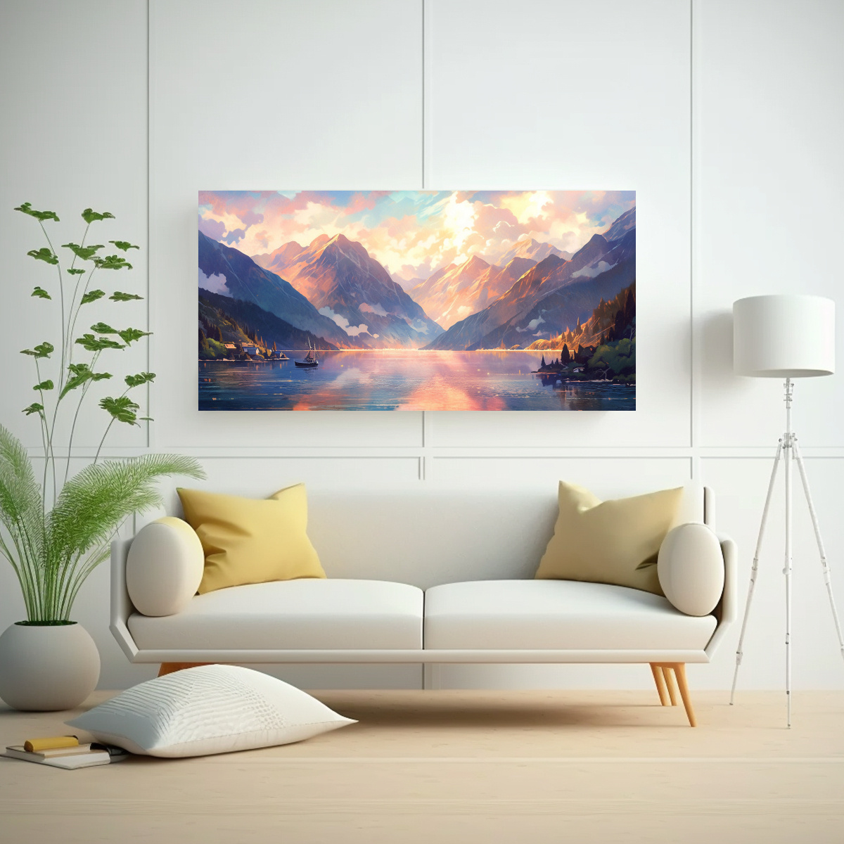 pintura-moderna-creativa-monta-a-junto-al-lago-con-arco-ris-y-acuarelas-1