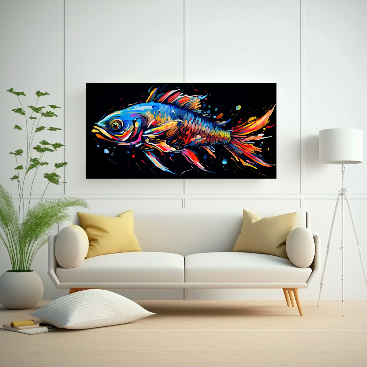 pintura-moderna-de-dragon-fish-en-colores-vibrantes-y-negro-1